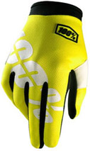 100%  "I TRACK YOUTH GLOVES" NEON YELLOW