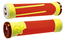 ODI "AG-2 AARON GWIN"  LOCK-ON GRIP • Color: Red/Yellow
