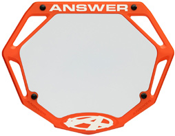 ANSWER '3-D" PRO Number Plate FLO ORANGE