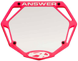 ANSWER '3-D" PRO Number Plate PINK