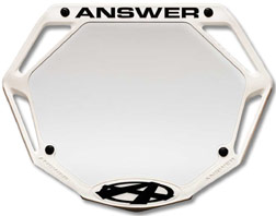 ANSWER '3-D" PRO Number Plate WHITE